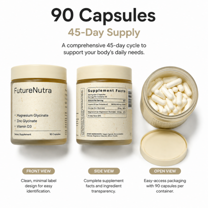 Magnesium glycinate + Zinc glycinate + Vitamin D3 capsules